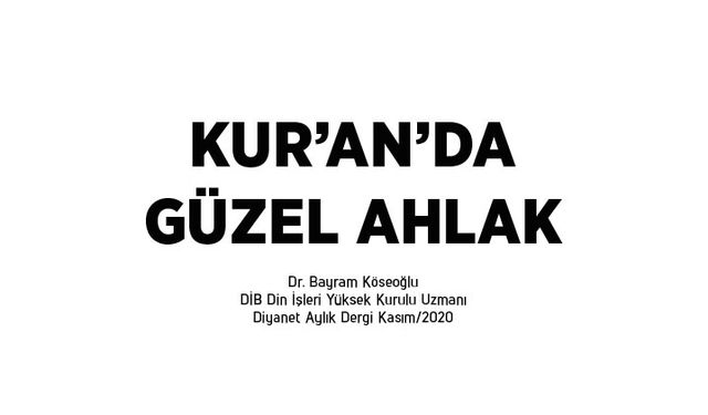 Kur’an’da güzel ahlak