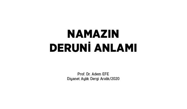 Namazın deruni anlamı