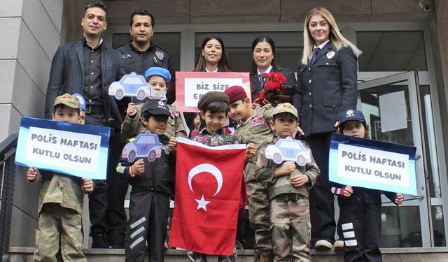 Miniklerden 'Polis Haftası' ziyareti