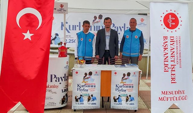 Mesudiye'de 'Kurban Bağış Standı' açıldı