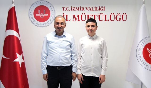 Müftülük Türkiye birincisi hafızı ödüllendirdi