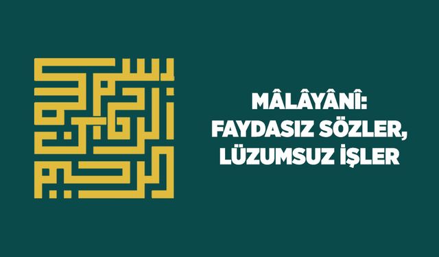 Malayani: Faydasız Sözler, Lüzumsuz İşler