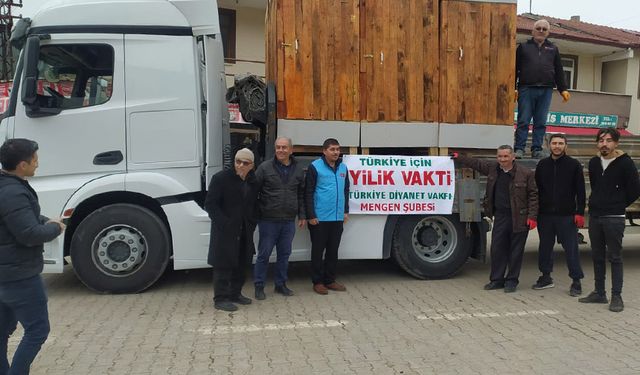 Mengen'de hazırlanan "iyilik" tırı depremzedeler için yola çıktı