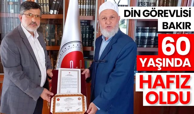 Din görevlisi Bakır, 60 yaşında hafız oldu