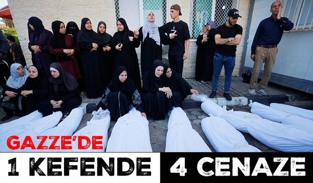 Gazze'de 1 Kefende 4 Cenaze