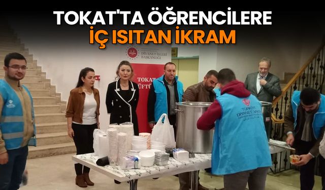 Tokat'ta öğrencilere iç ısıtan ikram