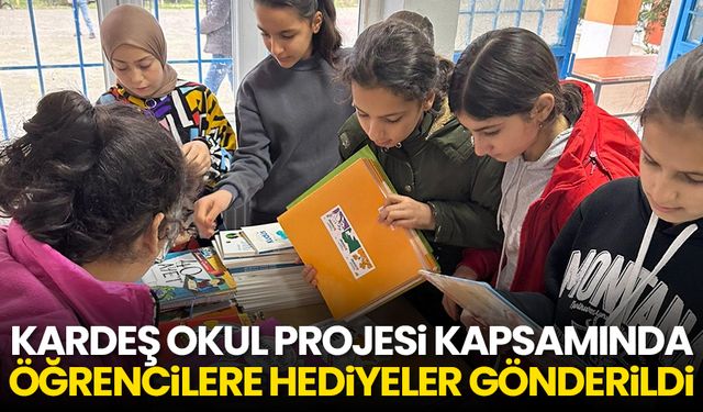 Kardeş okul projesi kapsamında öğrencilere hediyeler gönderildi