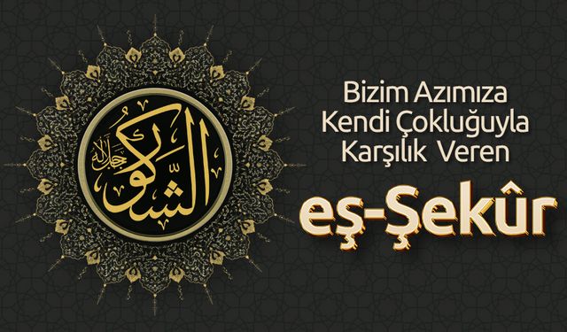 Bizim Azımıza Kendi Çokluğuyla Karşılık  Veren: Eş-Şekûr