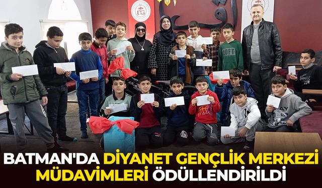 Batman'da Diyanet Gençlik Merkezi müdavimleri ödüllendirildi