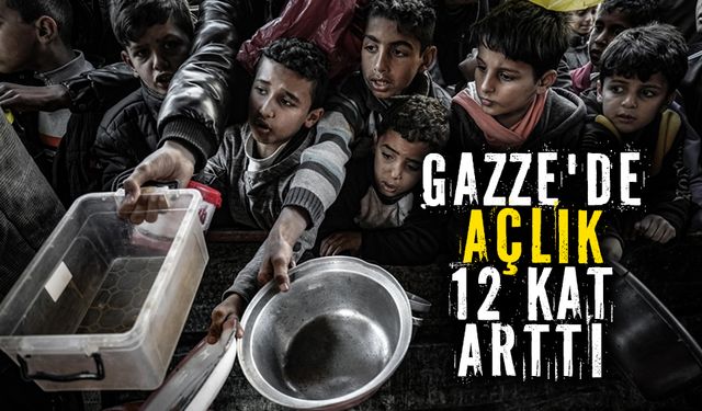 Katil İsrail saldırısı altında Gazze'de açlık 12 kat arttı