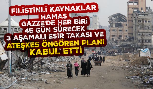 Filistinli kaynaklar: Hamas, Gazze'de her biri 45 gün sürecek 3 aşamalı esir takası ve ateşkes öngören planı kabul etti