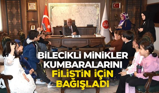 Bilecikli minikler, kumbaralarını Filistin için bağışladı