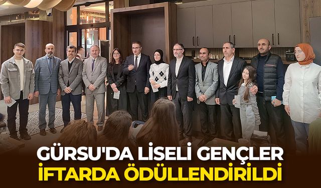 Gürsu'da liseli gençler iftarda ödüllendirildi