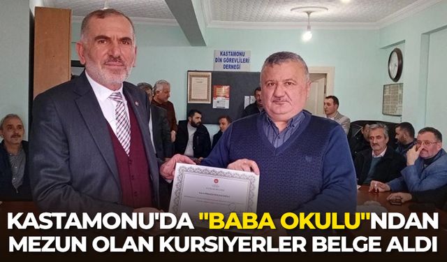 Kastamonu'da "Baba Okulu"ndan mezun olan kursiyerler belge aldı