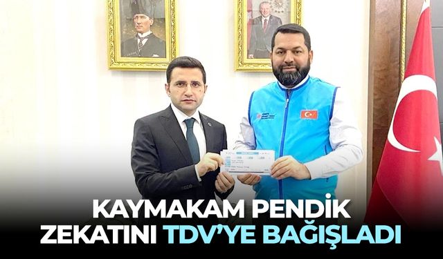 Kaymakam Pendik zekatını TDV’ye bağışladı