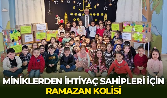 Miniklerden ihtiyaç sahipleri için ramazan kolisi