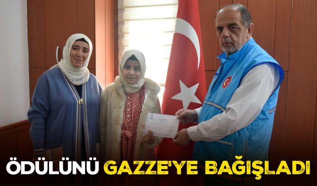 Ödülünü Gazze'ye bağışladı