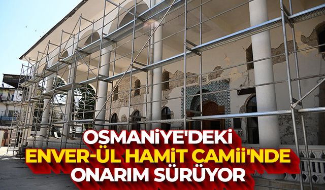 Osmaniye'deki Enver-ül Hamit Camii'nde onarım sürüyor