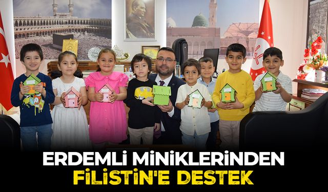 Erdemli miniklerinden Filistin'e destek