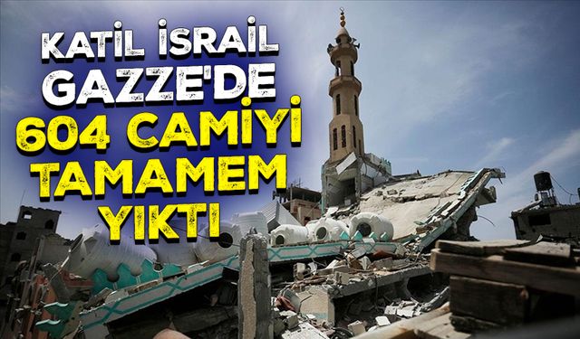 Katil İsrail Gazze'de 604 camiyi tamamem yıktı