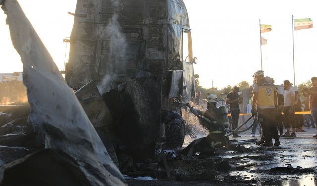 Suriye'nin Azez ilçesinde bombalı terör saldırısında 9 kişi öldü, 14 kişi yaralandı