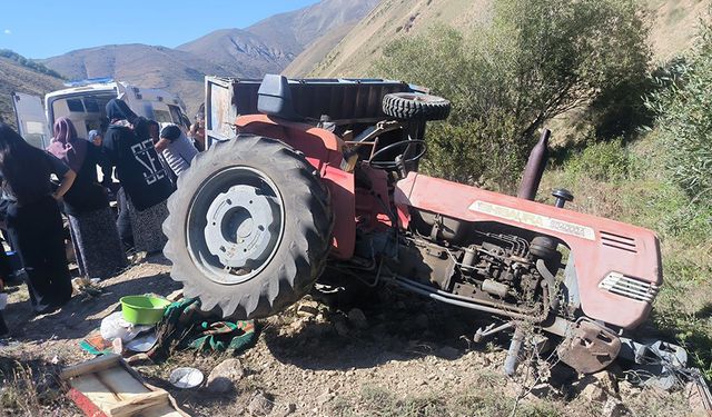 Erzurum'da traktörün devrildiği kazada 11 kişi yaralandı