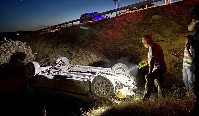 Kırklareli'nde şarampole devrilen otomobildeki 1 kişi öldü, 3 kişi yaralandı