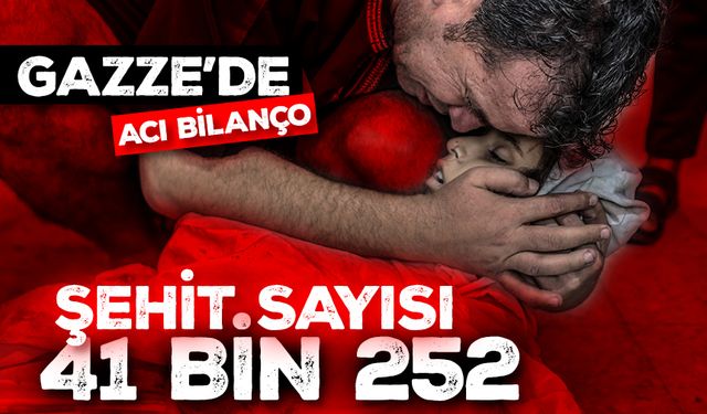 İşgalcilerin 347 gündür saldırılarını sürdürdüğü Gazze'de şehit sayısı 41 bin 252'ye çıktı