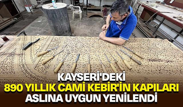 Kayseri'deki 890 yıllık Cami Kebir'in kapıları aslına uygun yenilendi