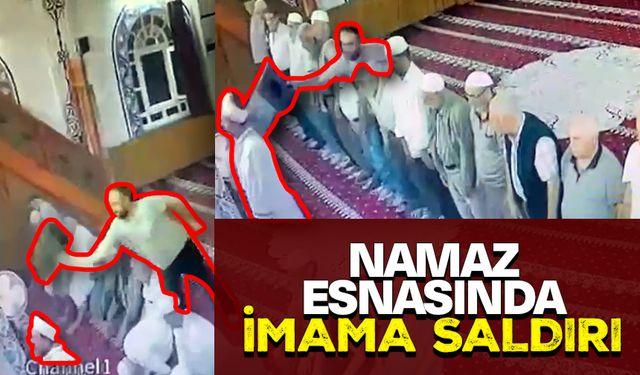 Namaz esnasında din görevlisine çirkin saldırı