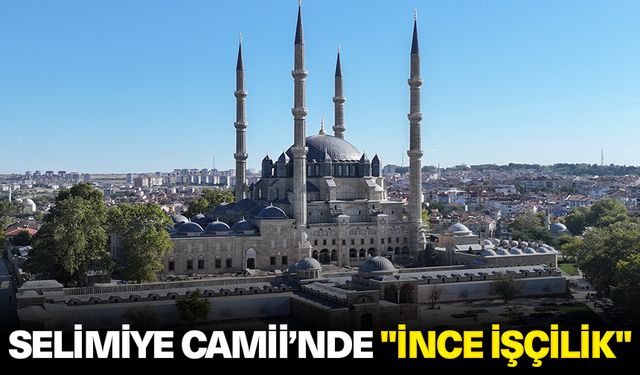 Selimiye Camii onarımında "ince işçilik" çalışmaları yapılıyor