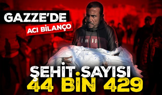 İşgalcilerin 422 gündür saldırılarını sürdürdüğü Gazze'de şehit sayısı 44 bin 429'a yükseldi