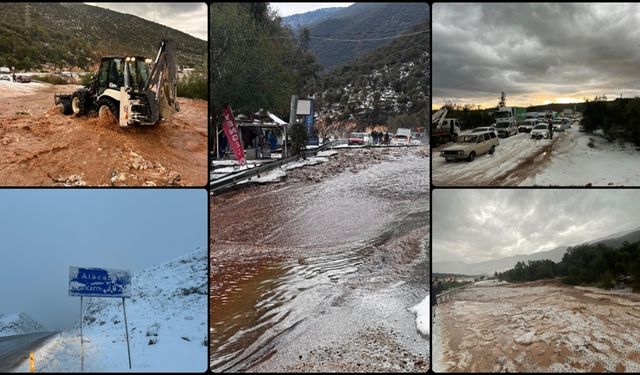 Antalya'da sağanak ve dolu etkili oldu