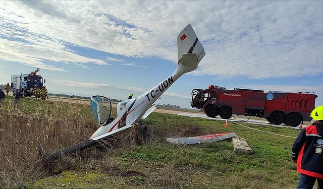 Bursa’da pistten çıkan eğitim uçağının pilotu yaralandı