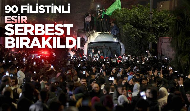 Gazze'de ateşkes ve esir takası anlaşması kapsamında 90 Filistinli esir serbest bırakıldı