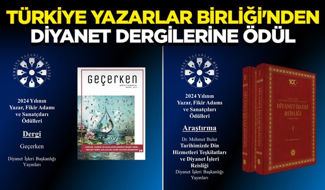 Türkiye Yazarlar Birliği'nden Diyanet dergilerine ödül