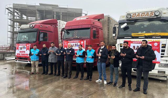 İyilik yüklü tırlar Gaziantep'ten uğurlandı