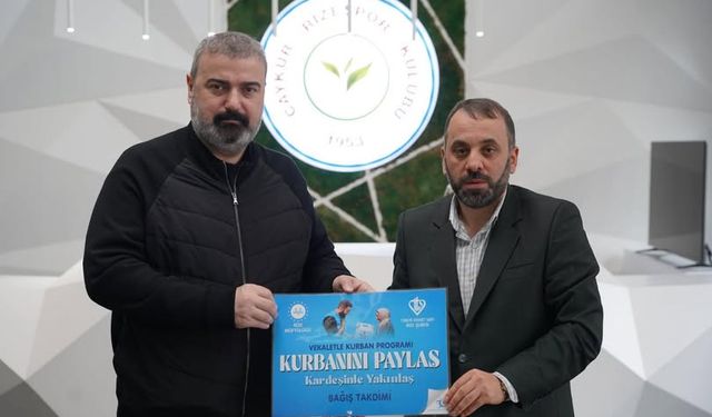 Çaykur Rizespor'dan TDV'ye kurban desteği