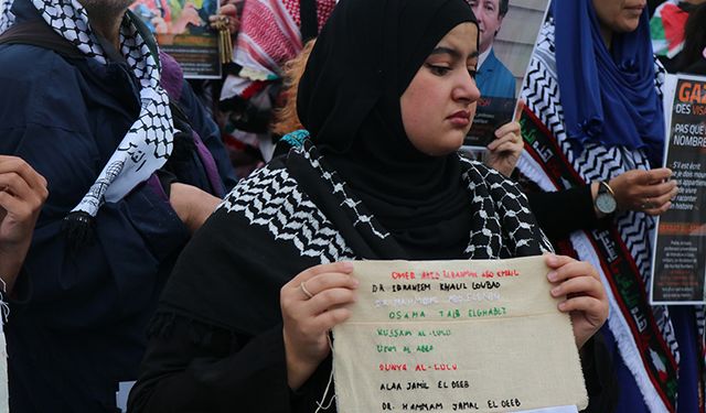 Fransa, Belçika ve İsviçre'deki 45 şehirde Gazze'de şehit edilen Filistinlilerin isimleri okundu