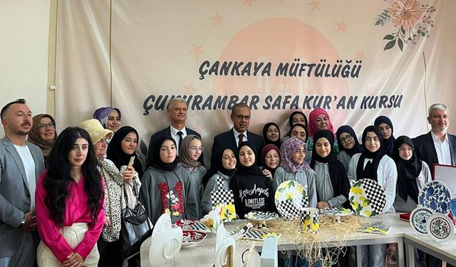 Çukurambar Safa Kur'an Kursu'nda "sanat sergisi" açıldı