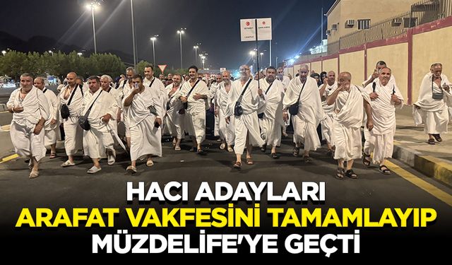 Hacı adayları Arafat vakfesini tamamlayıp Müzdelife'ye geçti