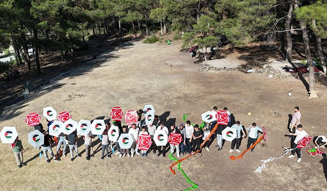 Hatay'da uçurtmalar Filistin için gökyüzüne yükseldi