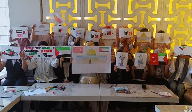 Anamur'da çocuklar, Gazze’deki insani drama dikkat çekti