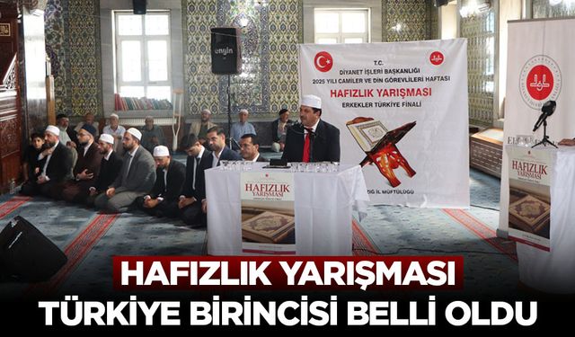 Hafızlık Yarışması Türkiye birincisi Elazığ'da belli oldu