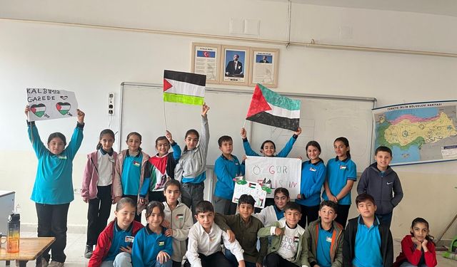 Ceylanpınar'daki okullardan Gazze'ye destek