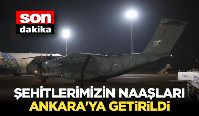 Gürcistan'da düşen askeri kargo uçağında şehit olan askerlerin naaşları Ankara'ya getirildi