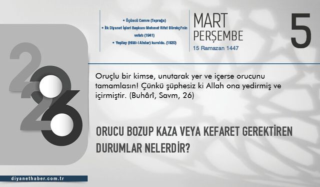 Orucu Bozup Kaza Veya Kefaret Gerektiren Durumlar Nelerdir?