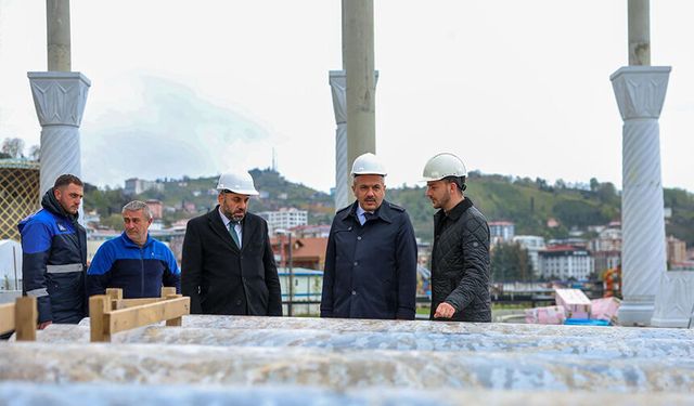 Rize’de Recep Tayyip Erdoğan Camii hızla yükseliyor