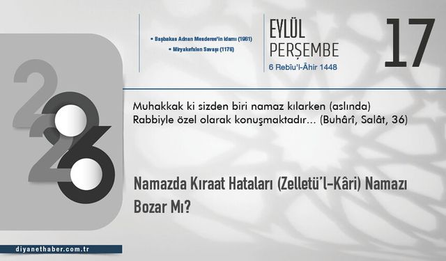 Namazda Kıraat Hataları (zelletü’l-kâri) Namazı Bozar Mı?
