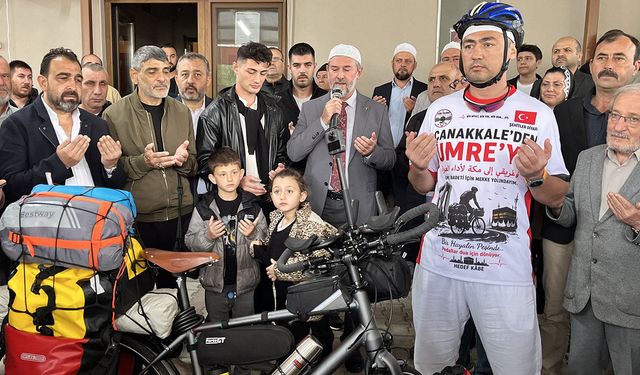 Çanakkaleli bisikletçi umre için 4 bin kilometre pedal çevirecek